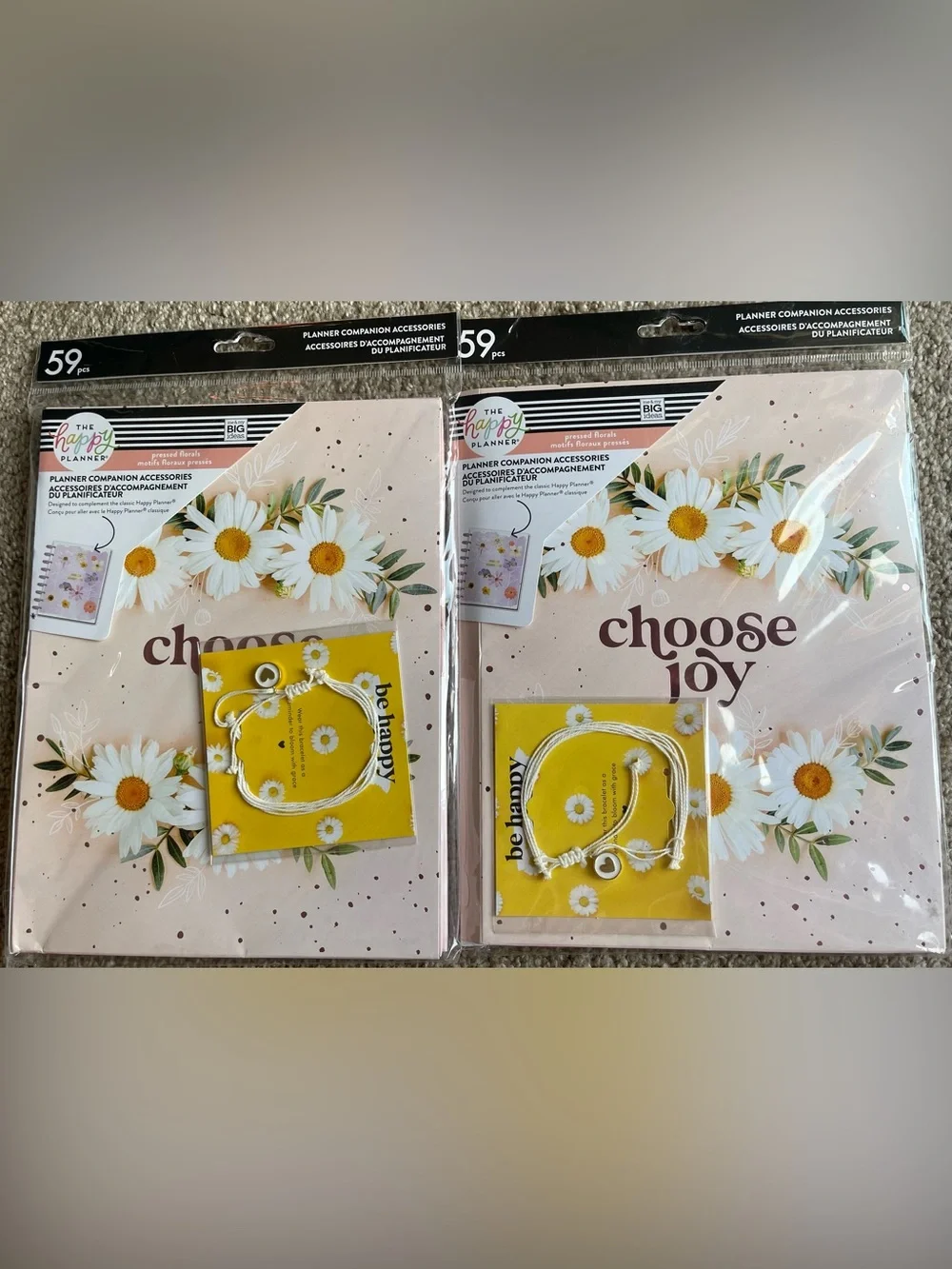 The Happy Planner Yellow Daisy Floral Planner plus 2 sets of accessories~New